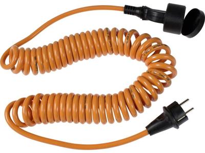 AS Schwabe 70413 Stroom Verlengkabel 16 A Oranje 5 m H07BQ-F 3G 1,5 mm² Spiraalkabel