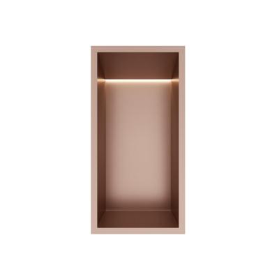 Hotbath &More Inbouwnis - 30 x 15 x 10 cm - met LED-verlichting - Geborsteld Koper PVD