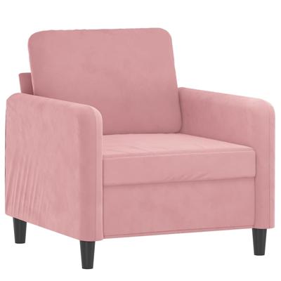 3-delige Loungeset met kussens fluweel roze - thumbnail