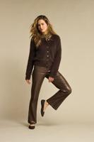 Red Button Cardigan Fuzzy | Espresso - thumbnail