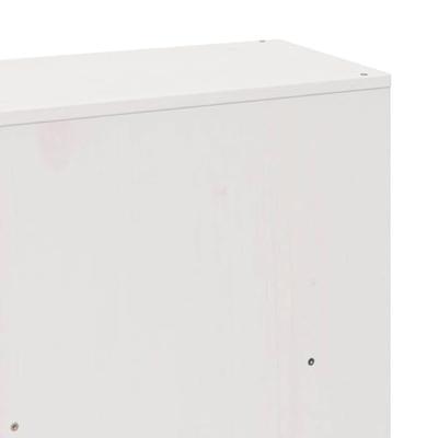 Bed met boekenkast zonder matras grenenhout wit 200x200 cm