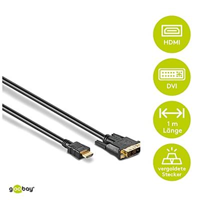 DVI-HDMI kabel High Speed - HDMI-A (mannelijk) - HDMI 1.2 - 1 meter - Zwart