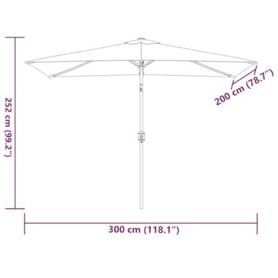 VidaXL Parasol met metalen paal 300x200 cm terracotta
