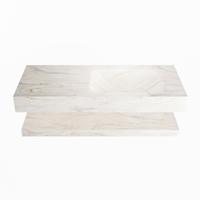 MONDIAZ ALAN-DLUX 110cm planchet Ostra. Vrijhangende wastafel CLOUD rechts zonder kraangat, kleur Ostra. - thumbnail