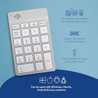 R-GO Tools Numpad Break Numeriek toetsenbord Bluetooth Ergonomisch Wit - thumbnail