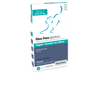 Flea Free Spot-On Hond 2-10 kg 3 pipetten Flea Free Spot-On Hond 2-10 kg 3 pipetten