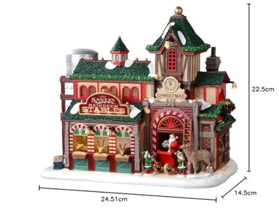 Lemax santa&apos;s reindeer stables verlicht kersthuisje Santa&apos;s Wonderland 2023