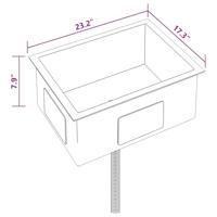 VidaXL Gootsteen handgemaakt roestvrij staal zwart - thumbnail