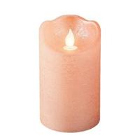 Lumineo LED kaars - lichtroze - D7,5 x H12,5 cm - met timer - thumbnail