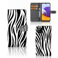 Samsung Galaxy A22 4G | M22 | Telefoonhoesje | Met pasjeshouder | Zebra - thumbnail