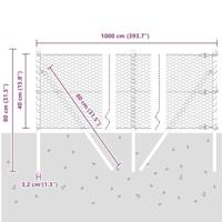 VidaXL Afrasteringspaal grijs 10 x 0,4 m (25 mm gaas) staal en pvc - thumbnail