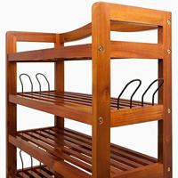 Acacia houten schoenenrek 5 planken - thumbnail