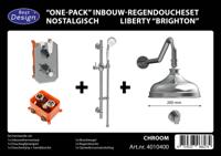 Regendoucheset Best Design Liberty Nostalgische Inbouw Thermostatische Chroom - thumbnail