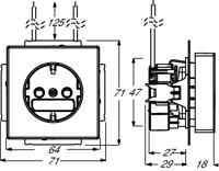 Busch-Jaeger inbouwwandcontactdoos met randaarde 20 EUCBL-84 studiowit - thumbnail