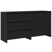Dressoir met lade 2 pcs Zwart 70 x 41 x 75 cm Bewerkt hout - thumbnail