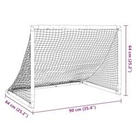 Kindervoetbaldoel inklapbaar 90x64x64 cm zwart - thumbnail