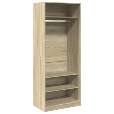 Kledingkast 80x50x200 cm bewerkt hout sonoma eikenkleurig
