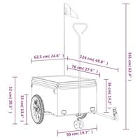 Fietstrailer 45 kg ijzer zwart en grijs - thumbnail