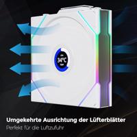 Lian Li Lian Li UNI FAN TL Wireless LCD Lüfter, ARGB, PWM, 3er-Pack inkl. Controller PC-ventilator Wit (b x h x d) 120 x 28 x 124 mm - thumbnail