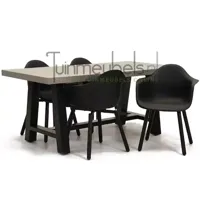 Tuinstoel Montreux zwart/zwart met Cento tafel 180 cm - thumbnail