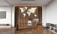 Wereld kaart in hout XXL - thumbnail