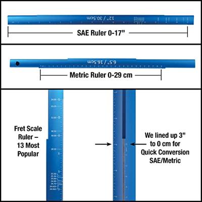 MusicNomad MN820 Tri-Beam 3 &apos;n 1 Straightedge & Scale Length Ruler voor elektrische en akoestische gitaar - thumbnail