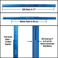 MusicNomad MN820 Tri-Beam 3 &apos;n 1 Straightedge & Scale Length Ruler voor elektrische en akoestische gitaar - thumbnail