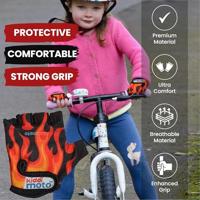 Kiddimoto Flame Vingerloze fietshandschoenen Unisex Zwart - thumbnail