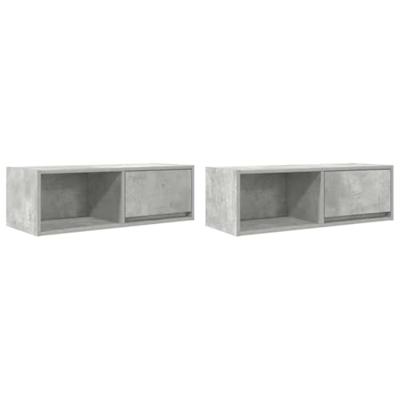 Tv-meubels 2 st 80x31x25,5 cm bewerkt hout betongrijs