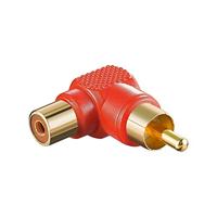 Goobay 11686 RCA adapter 90°; rood - RCA vrouwtje > RCA mannetje - thumbnail