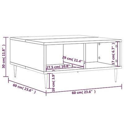 Salontafel 60x60x30 cm bewerkt hout wit Salontafel 60x60x30 cm bewerkt hout wit