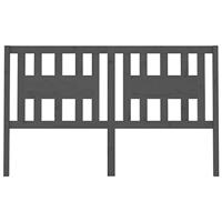 Hoofdbord 206x4x100 cm massief grenenhout grijs - thumbnail