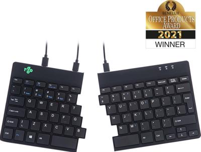 R-GO Tools Split Toetsenbord USB QWERTY, Engels Zwart Ergonomisch