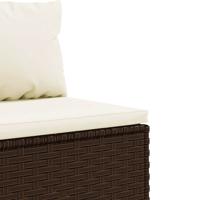 7-delige Loungeset met kussens poly rattan bruin - thumbnail