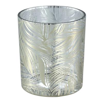 Marsh Clear glass tealight gold feather leave L Marsh Clear glass tealight gold feather leave L