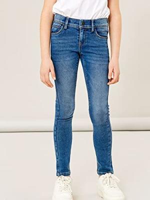 Name it zomer jeans broek meisjes - medium blauw - skinny fit - NkfPolly Name it zomer jeans broek meisjes - medium blauw - skinny fit - NkfPolly