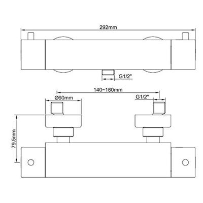 Wiesbaden Cool Touch douchethermostaat chroom