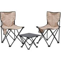 Tafel met twee stoelen Lifetime Zwart Crème 42 x 42 x 72 cm - thumbnail