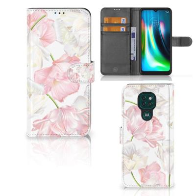 Motorola Moto G9 Play | E7 Plus Hoesje Lovely Flowers | Portemonnee hoesje