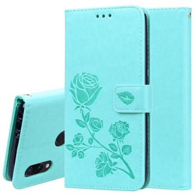 Rose reliëf horizontale Flip PU lederen draagtas voor Xiaomi Redmi 7 met houder & kaartsleuven & portemonnee (groen)