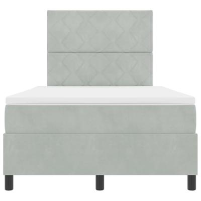 Boxspringbed met matras en LED fluweel lichtgrijs 120x200 cm