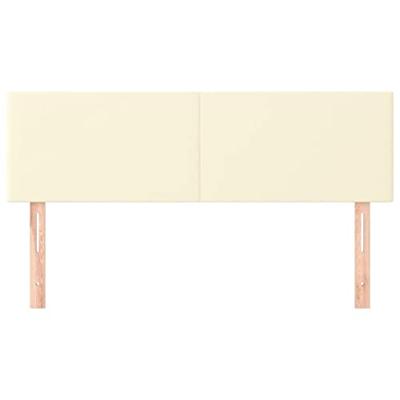 Hoofdborden 2 st 72x5x78/88 cm kunstleer crmekleurig