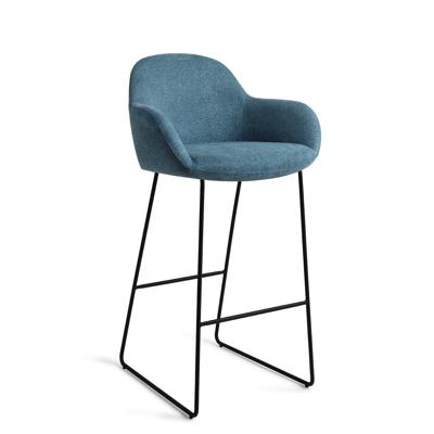 Jesper Home Barkruk 'Kushi' Slide Black, kleur Ocean Eyes (zithoogte 77cm)