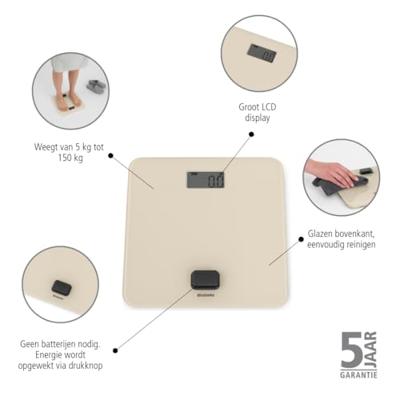 Brabantia digitale personenweegschaal soft beige Brabantia digitale personenweegschaal soft beige