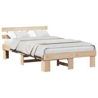 Bedframe met hoofdeinde Bruin 120 x 200 cm Massief grenenhout - thumbnail