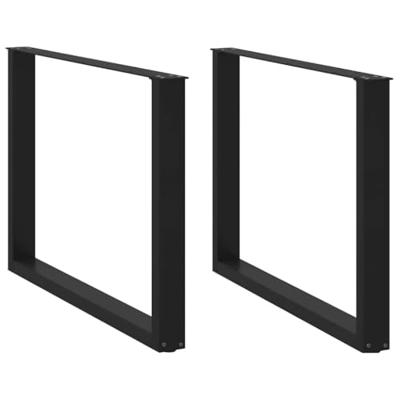 Eettafelpoten 2 st U-vormig 100x(72-73) cm staal zwart