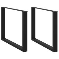Eettafelpoten 2 st U-vormig 100x(72-73) cm staal zwart - thumbnail