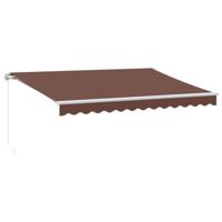 Luifel handmatig uittrekbaar 350x250 cm bruin - thumbnail