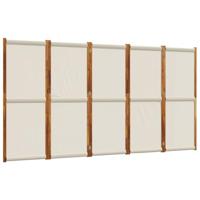 Kamerscherm met 5 panelen 350x180 cm lichtgrijs - thumbnail