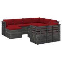 vidaXL 10-delige Loungeset met kussens pallet massief grenenhout - thumbnail